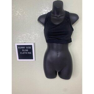 H&M Black Nursing Sports Bra Medium Mesh Back, Clip-Down Breastfeeding Bra